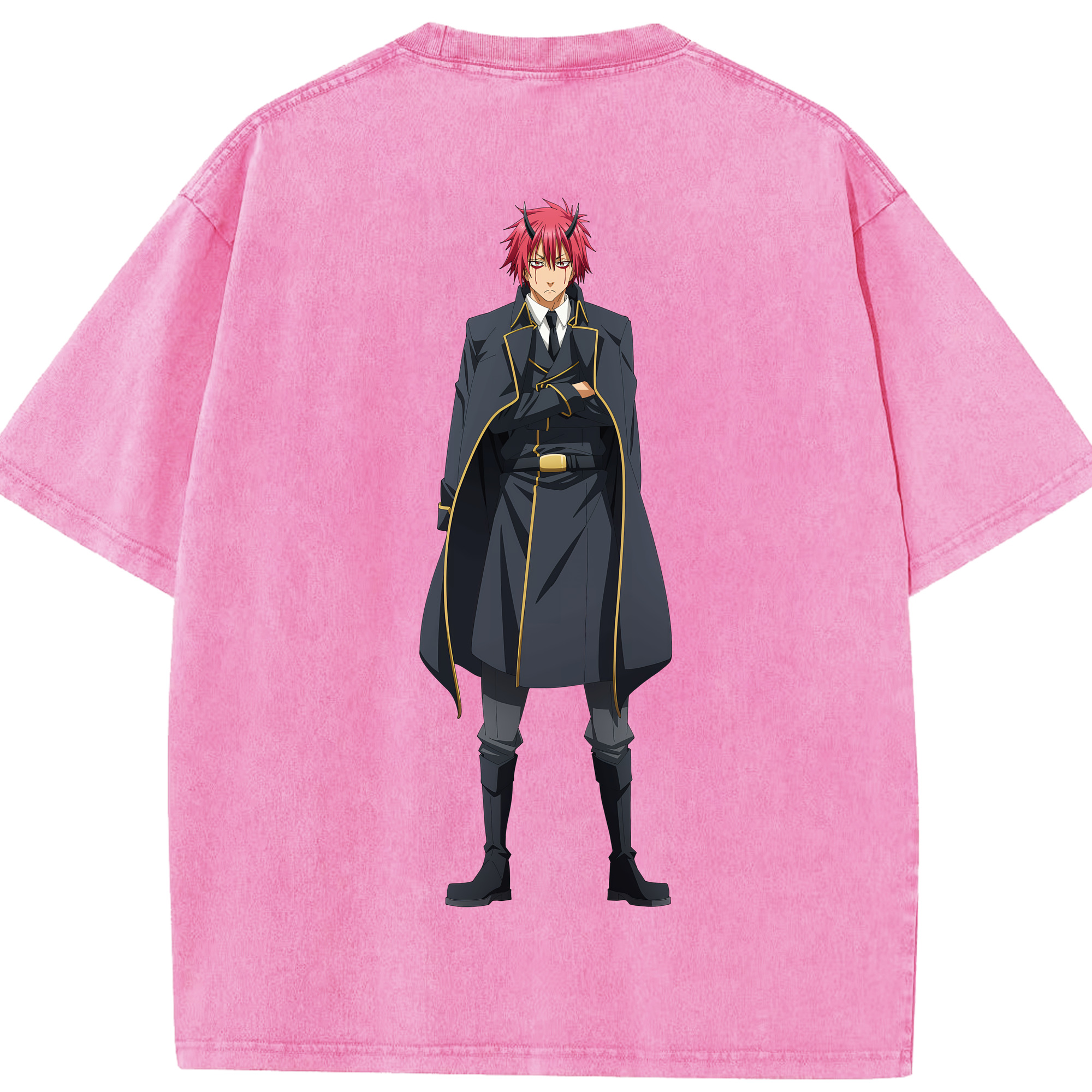 （画像用） 転スラ Regarding Reincarnated to Slime 綿100% ヴィンテージ風 半袖Tシャツ（背面プリント）